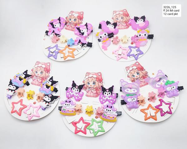 Cute Kuromi Hair Clips Adorable Sanrio Cartoon