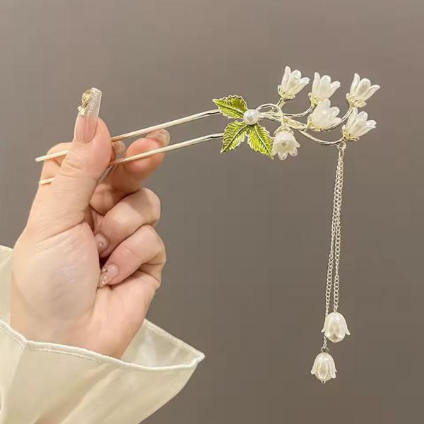 Elegant Lily Valley Tassel Hairpin High End
