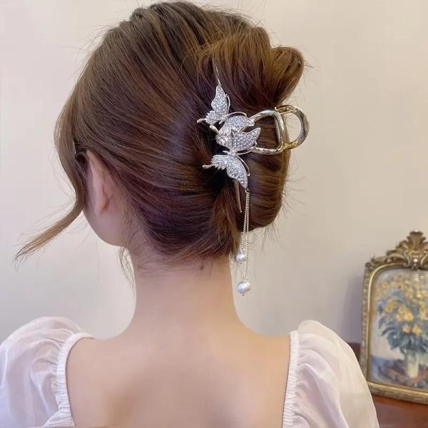 Retro Big Butterfly Metal Hair Clips Geometric