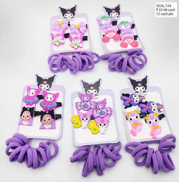 Cute Kuromi Hair Clips Rubber Bands Multicolour